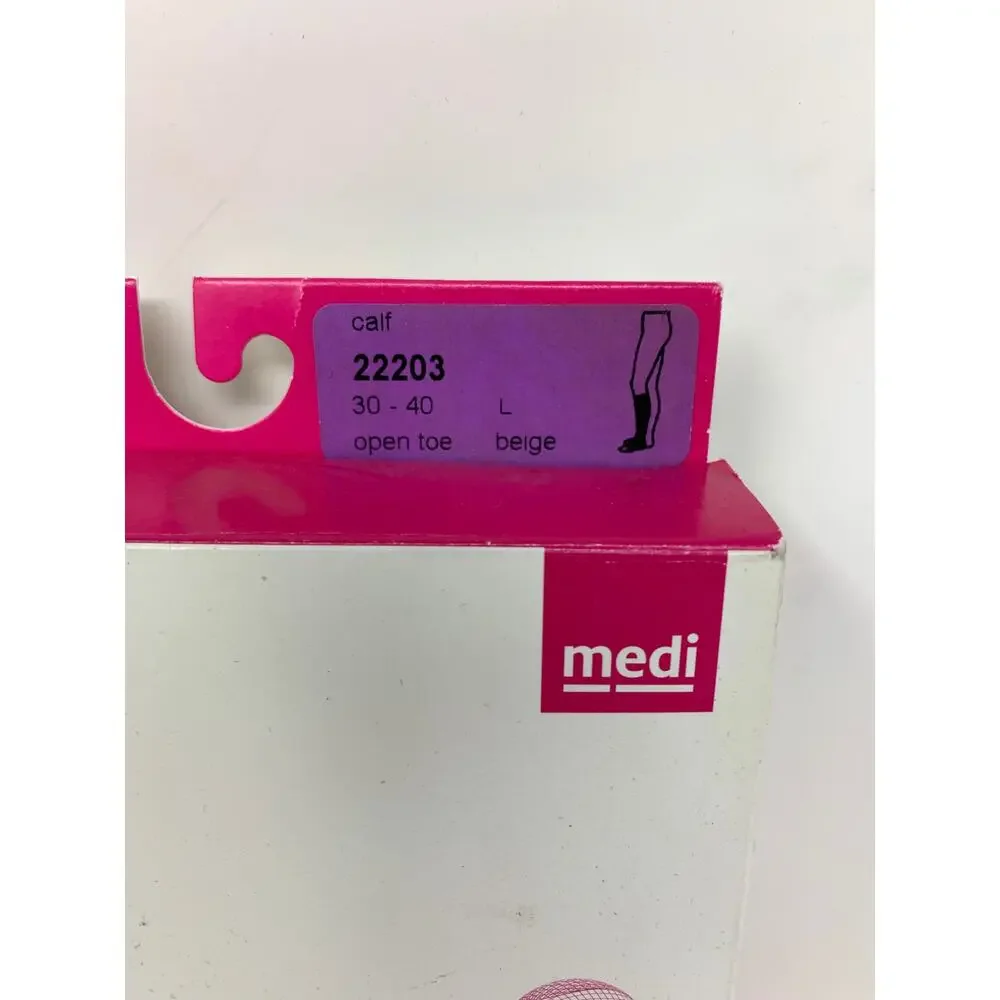 Medi Mediven Assure Compression Stockings Calf Large Open Toe Beige 22203